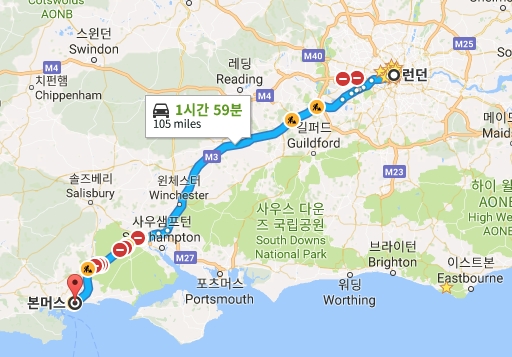 영국 본머스 지도